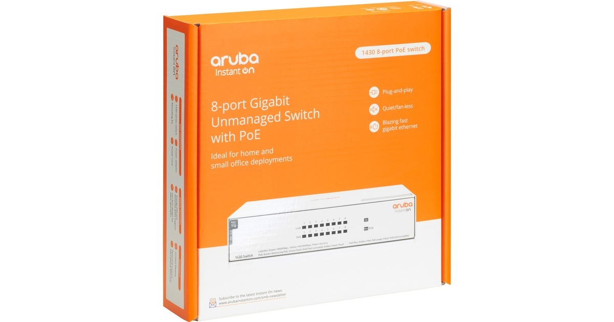 Hewlett Packard Enterprise Aruba Instant On 1430 8G 64W PoE, Switch