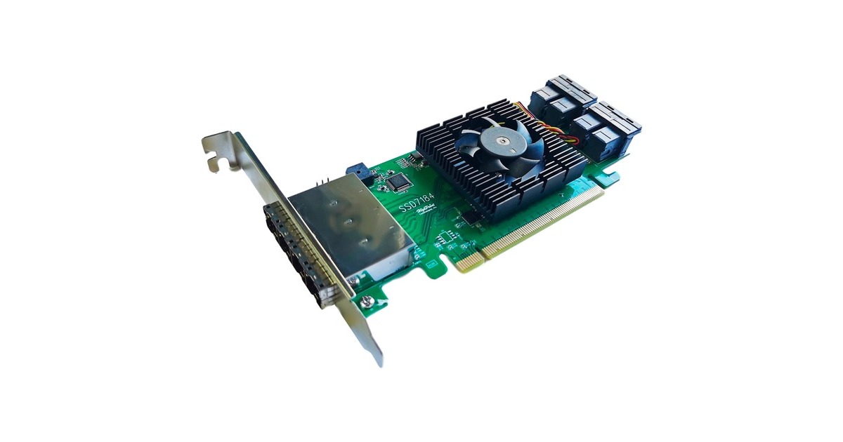 HighPoint NVMe SSD7184, RAID-Karte HighPoint NVMe SSD7184, RAID-Karte