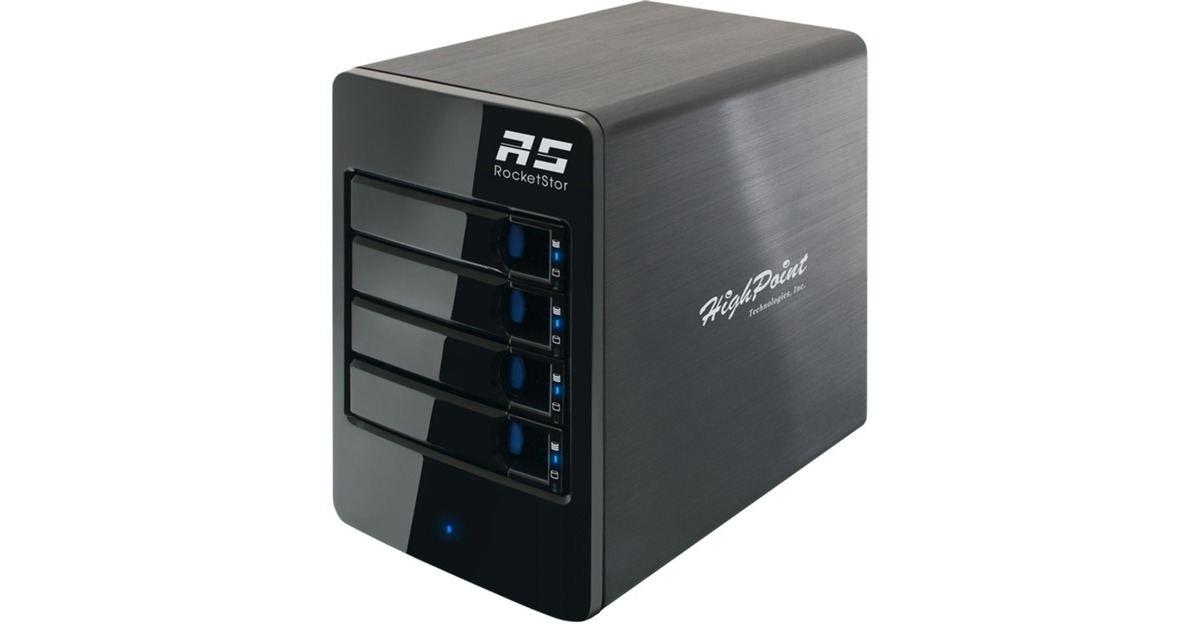 HighPoint RocketStor 6314B TB 2 to TB 3, Laufwerksgehäuse(schwarz, 4-Bay)