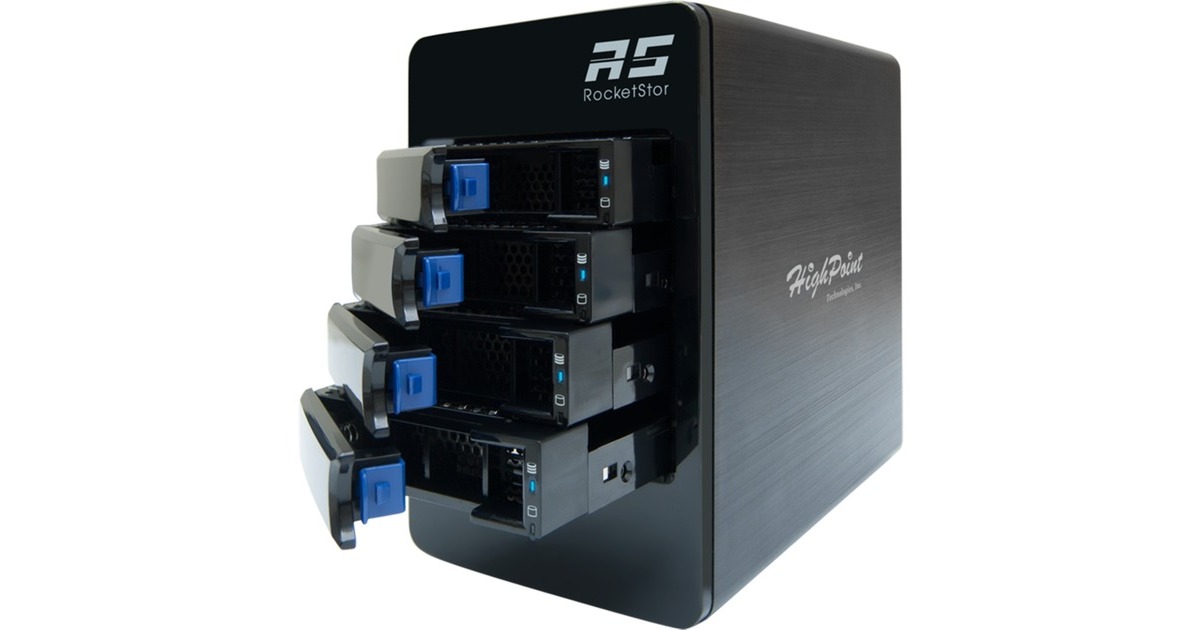 HighPoint RocketStor 6314B TB 2 to TB 3, Laufwerksgehäuse(schwarz, 4-Bay)