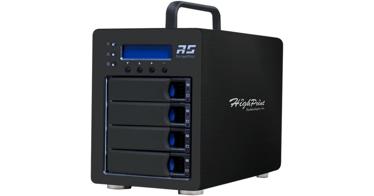 HighPoint RocketStor 6434S External SAS/SATA JBOD Tower, Laufwerksgehäuse(schwarz,4-Bay)