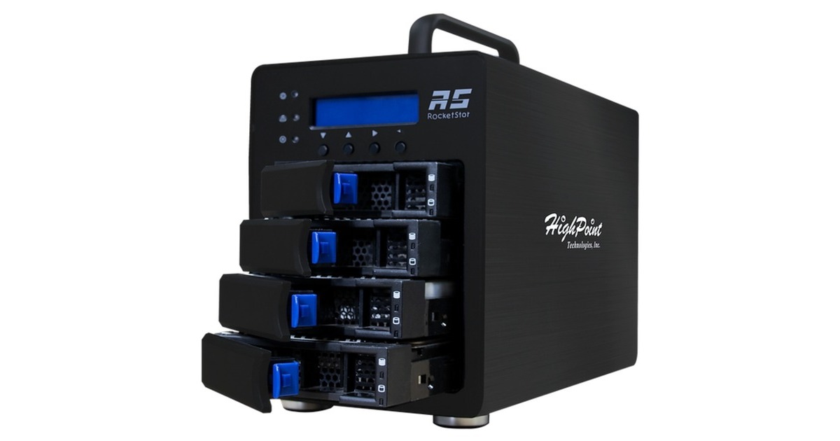 HighPoint RocketStor 6434TS External SAS/SATA RAID Tower, Laufwerksgehäuse(schwarz,4-Bay)