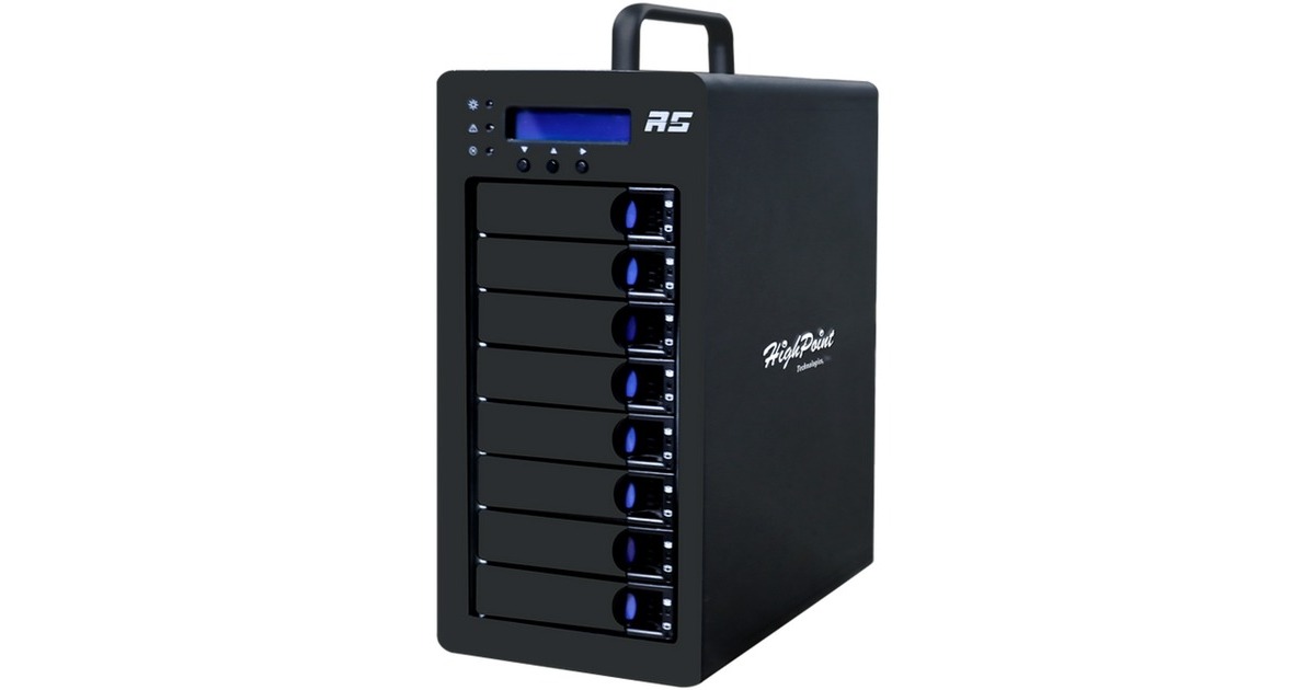 HighPoint RocketStor 6438S External SAS/SATA JBOD Tower, Laufwerksgehäuse(schwarz,8-Bay)