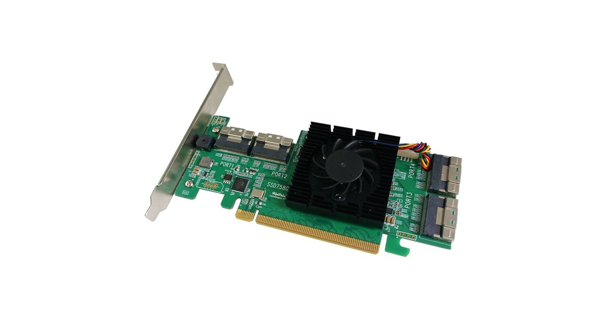HighPoint SSD7580B PCIe 4.0x16 8x U.2P NVMe, Schnittstellenkarte