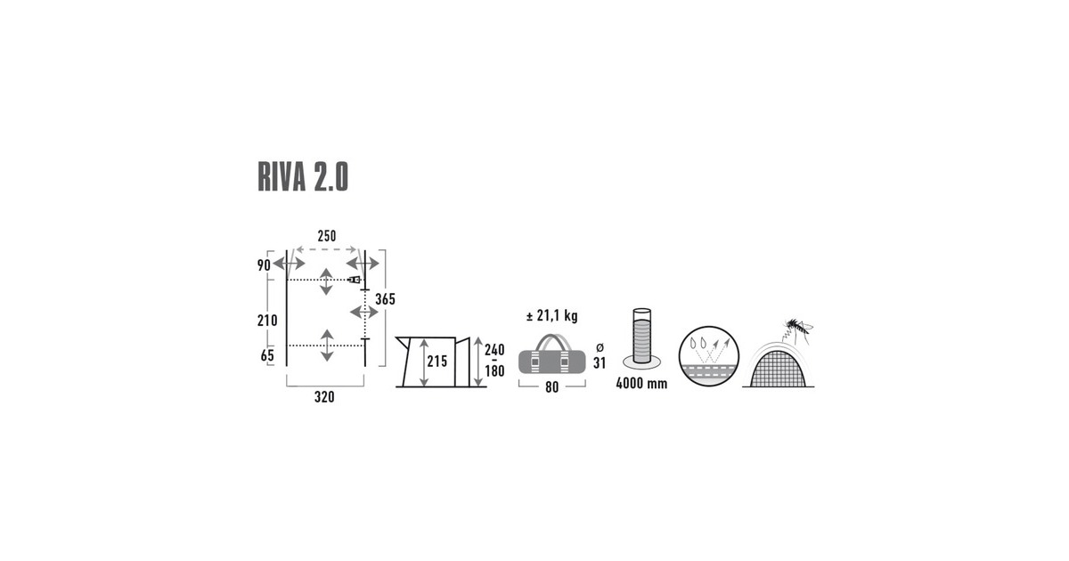High Peak Busvorzelt Riva 2.0(grau/limette)