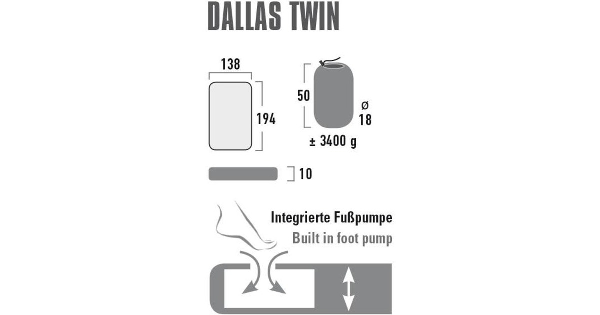High Peak Camping-Luftmatratze Dallas Twin 41033(citronelle)