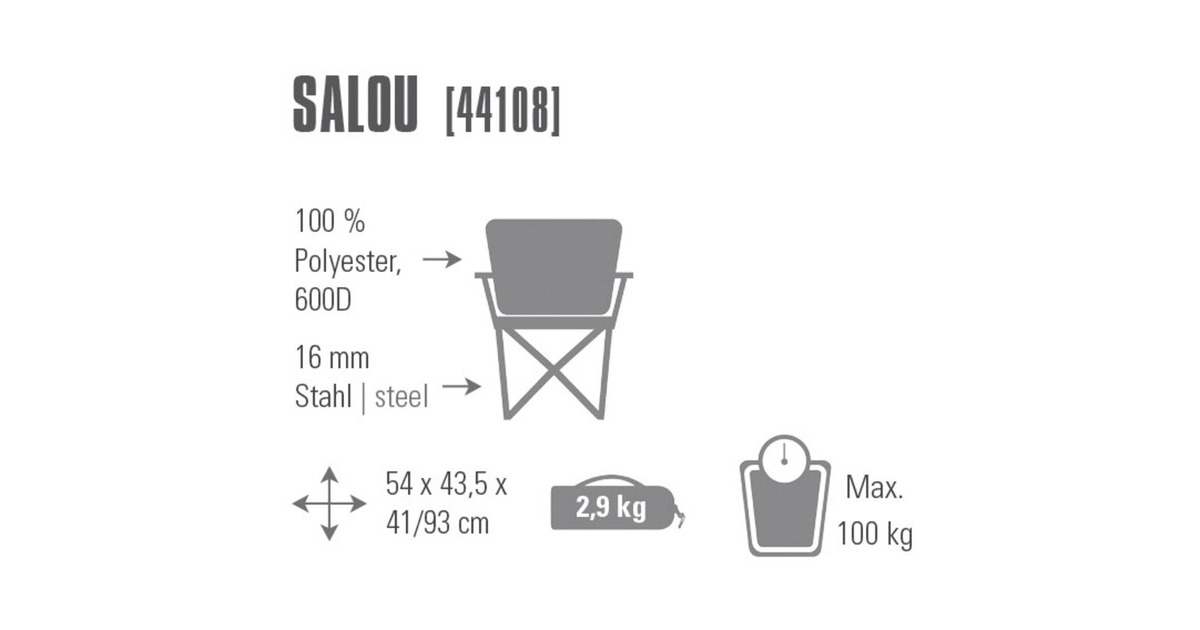 High Peak Campingstuhl Salou 44108, Camping-Stuhl(grau)