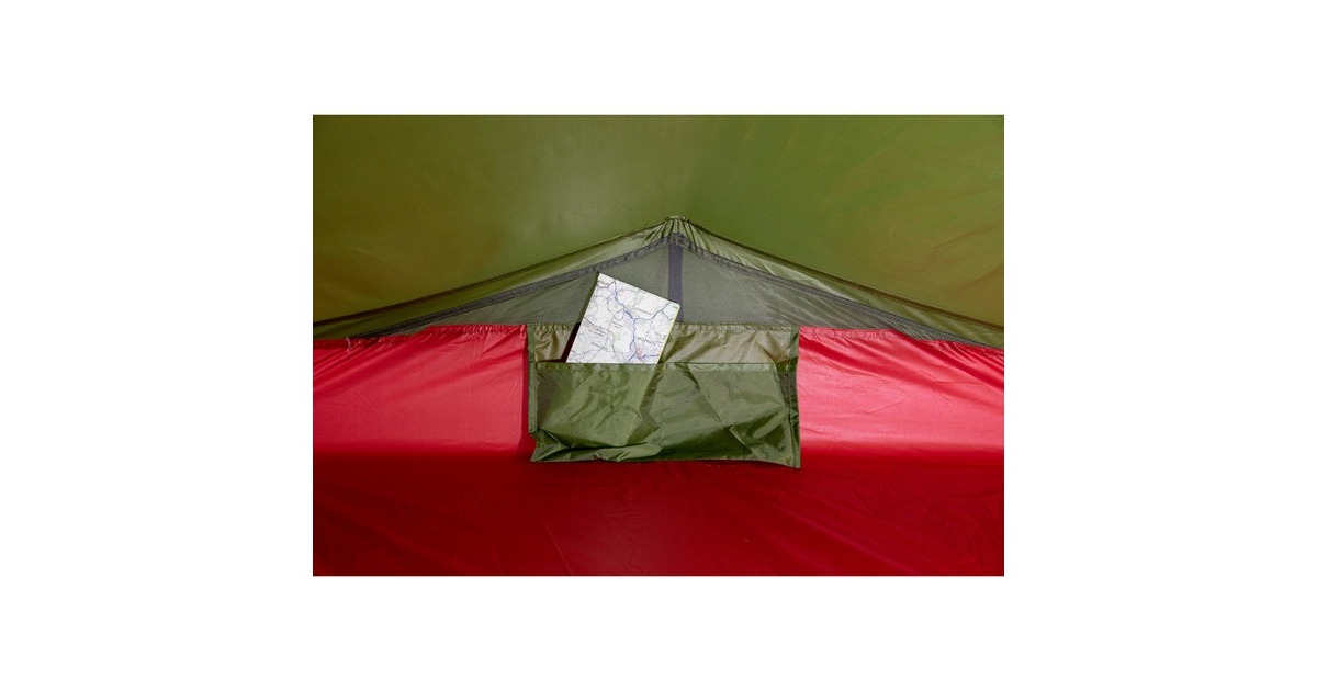 High Peak Einbogenzelt Siskin 2.0 LW(olivgrün/rot, Leichtgewichtzelt, Modell 2022)