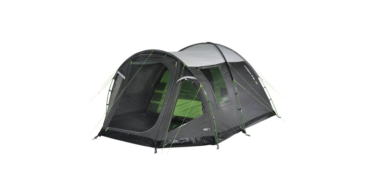 High Peak Familien-Kuppelzelt Santiago 5.0(grau/grün, mit Vorbau, Modell 2022)
