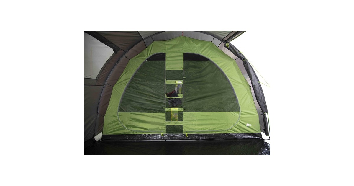 High Peak Familien-Tunnelzelt Ancona 5.0(dunkelgrau/grün, Modell 2022)