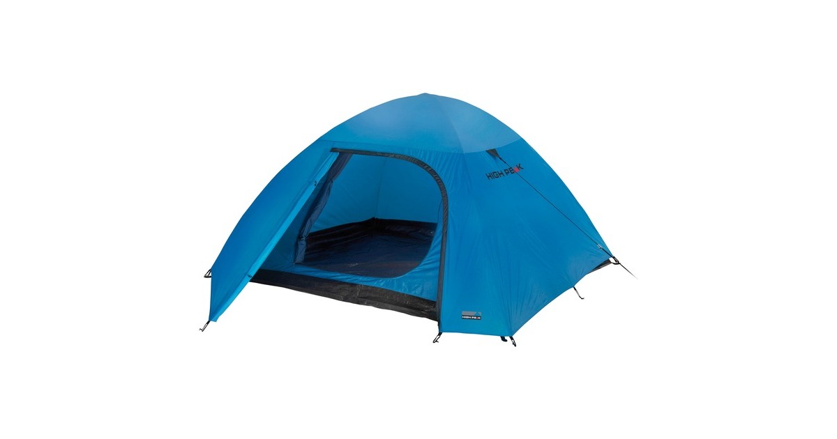 High Peak Kuppelzelt Kiruna 4(blau/grau, Modell 2023, mit Vorbau für Gepäck)