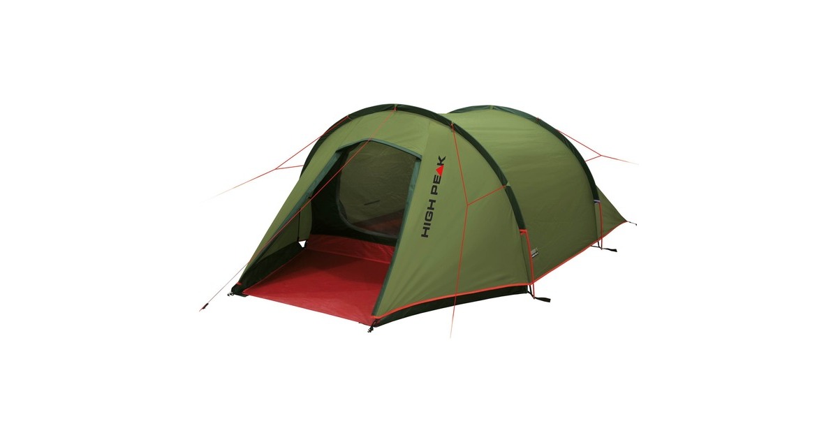 High Peak Tunnelzelt Kite 3 LW(grün/rot, mit Vorbau für Gepäck) High Peak Tunnelzelt Kite 3 LW(grün/rot, mit Vorbau für Gepäck)
