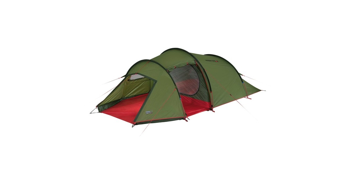High Peak Tunnelzelt Zelt Falcon 3(grün/rot, Modell 2023, mit Vorbau für Gepäck) High Peak Tunnelzelt Zelt Falcon 3(grün/rot, Modell 2023, mit Vorbau für Gepäck)