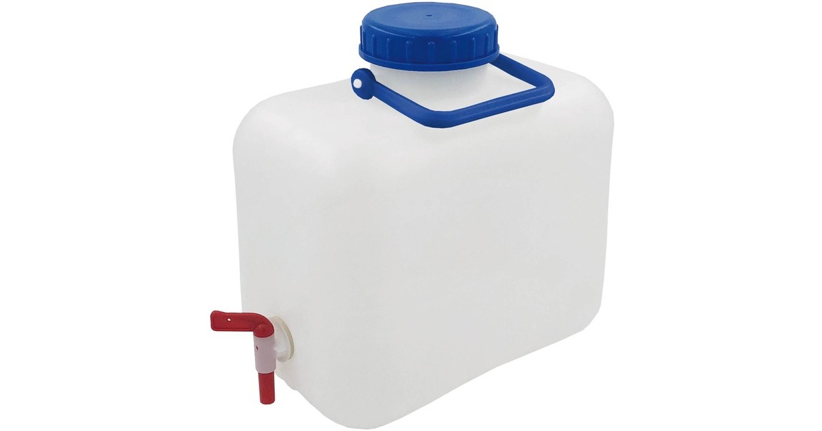 High Peak Wasserkanister 10 L, mit Bügelgriff, Wasserbehälter(transparent/blau)