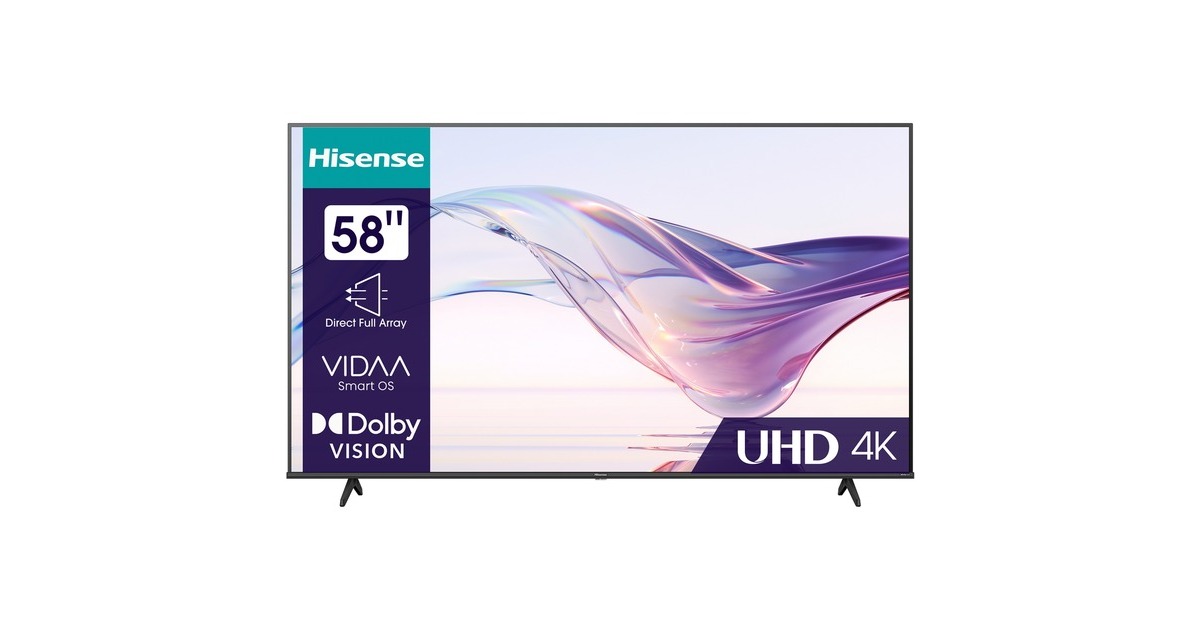 Hisense 58A6K, LED-Fernseher(147 cm (58 Zoll), schwarz, UltraHD/4K, Triple Tuner, HDR)