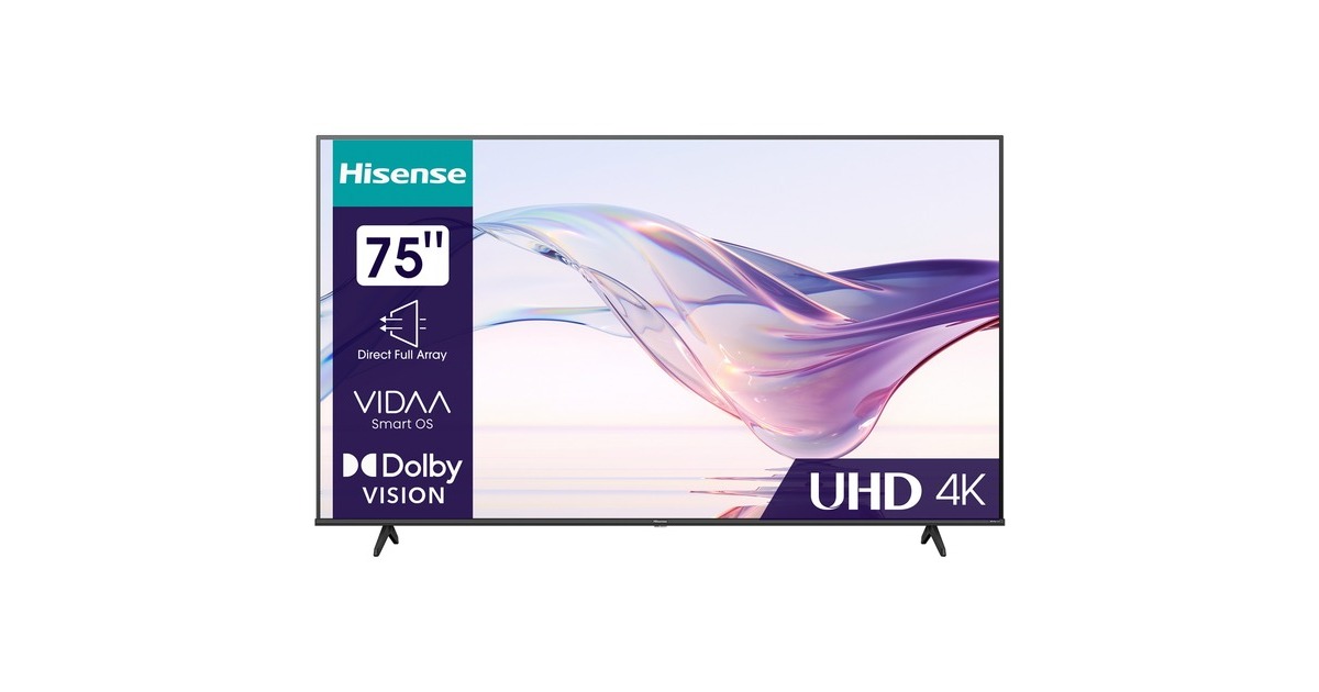 Hisense 75A6K, LED-Fernseher(189 cm (75 Zoll), schwarz, UltraHD/4K, Triple Tuner, HDR)