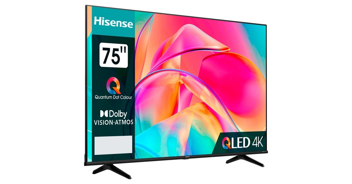 Hisense 75E77KQ PRO, LED-Fernseher(189 cm (75 Zoll), silber, UltraHD/4K, Triple Tuner, HDR10+, WLAN, LAN, Bluetooth, 120Hz Panel)