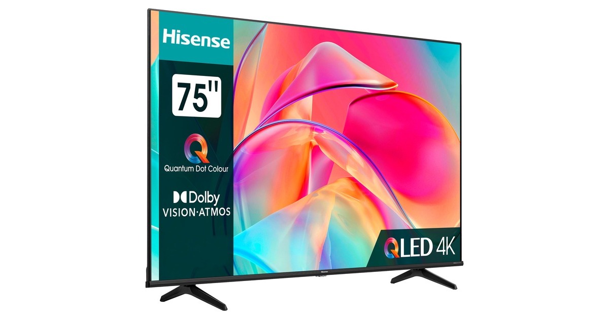 Hisense 75E77KQ, LED-Fernseher(189 cm (75 Zoll), schwarz, UltraHD/4K, Triple Tuner, HDR, Dolby Atmos)