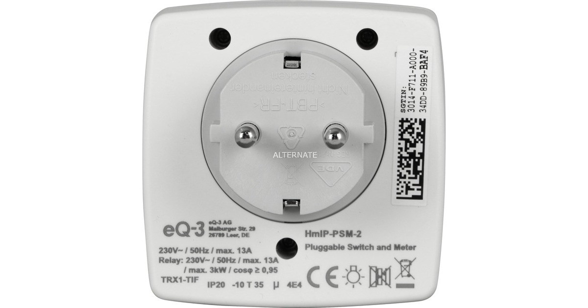 Homematic IP HmIP Schalt-Mess-Steckdose (HmIP-PSM-2)(weiß)