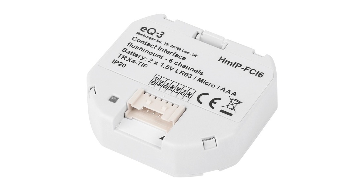 Homematic IP Kontakt-Schnittstelle Unterputz – 6-fach (HmIP-FCI6), Relais(weiß)