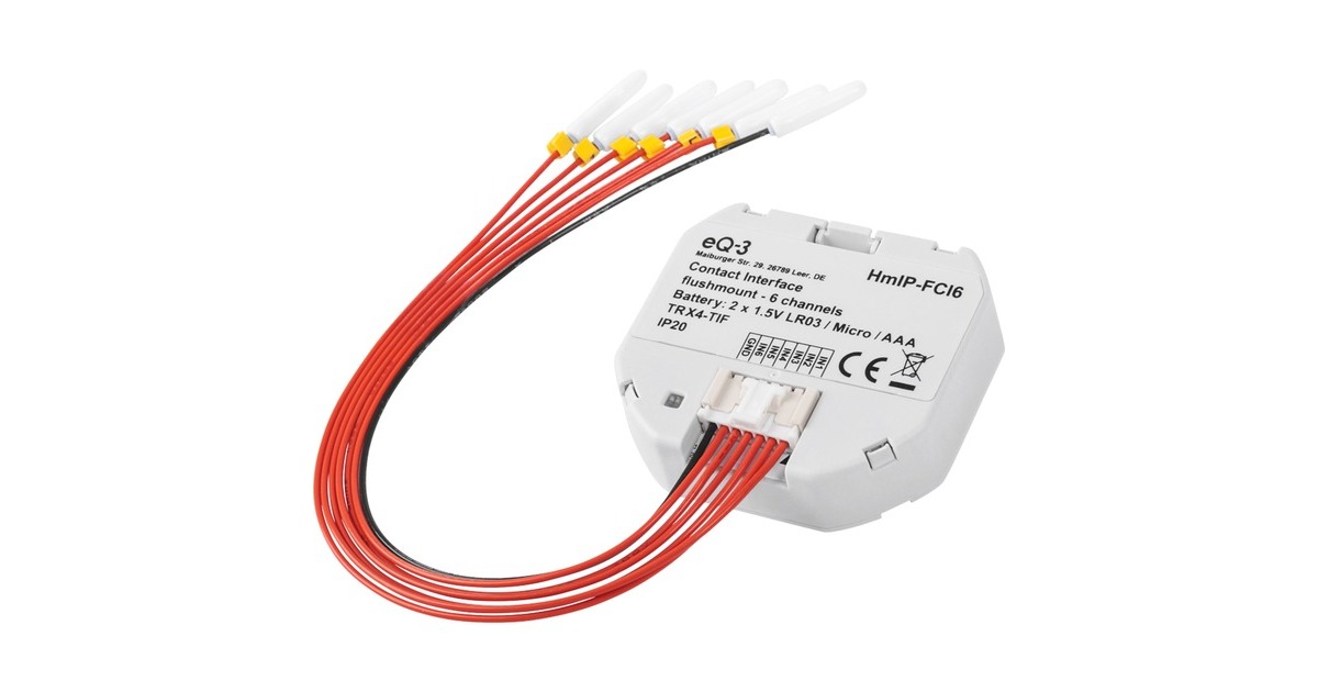 Homematic IP Kontakt-Schnittstelle Unterputz – 6-fach (HmIP-FCI6), Relais(weiß)