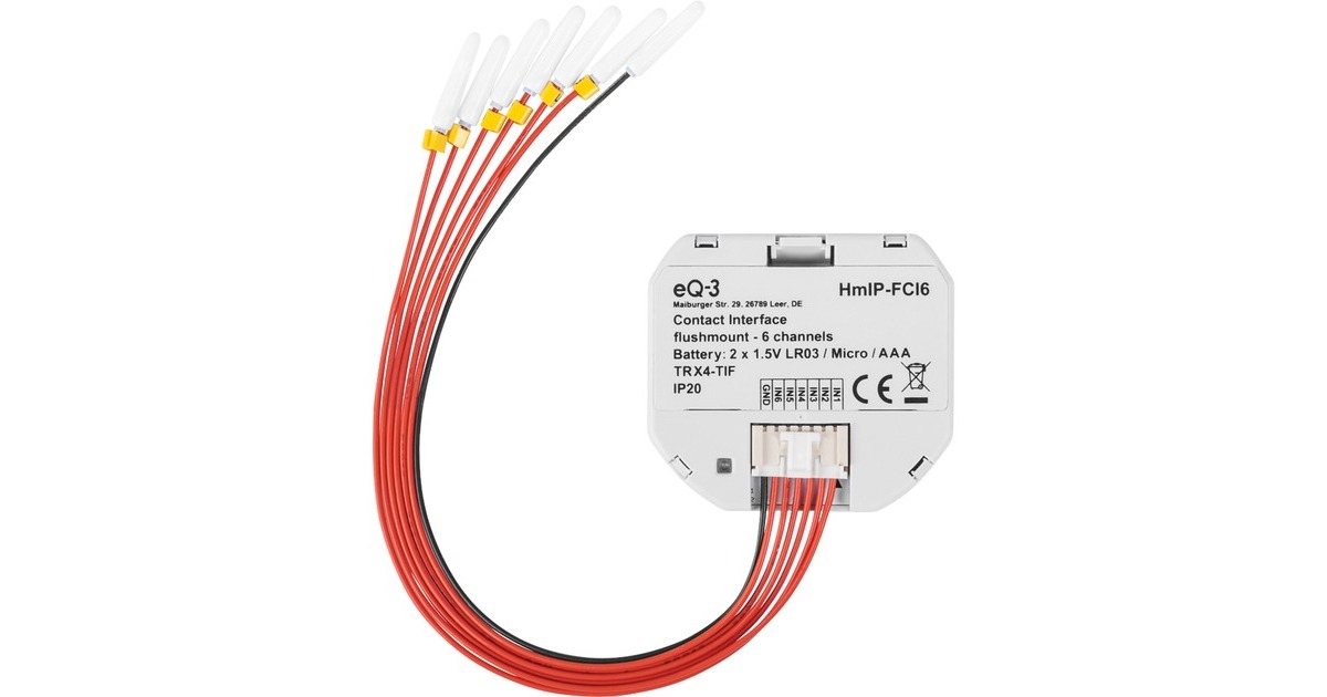 Homematic IP Kontakt-Schnittstelle Unterputz – 6-fach (HmIP-FCI6), Relais(weiß)