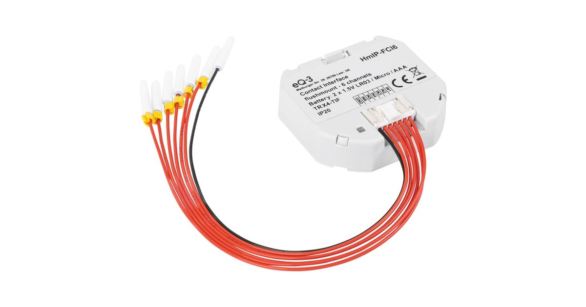 Homematic IP Kontakt-Schnittstelle Unterputz – 6-fach (HmIP-FCI6), Relais(weiß)