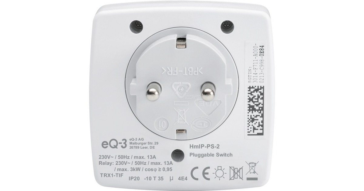 Homematic IP Schaltsteckdose (HmIP-PS-2)(weiß)