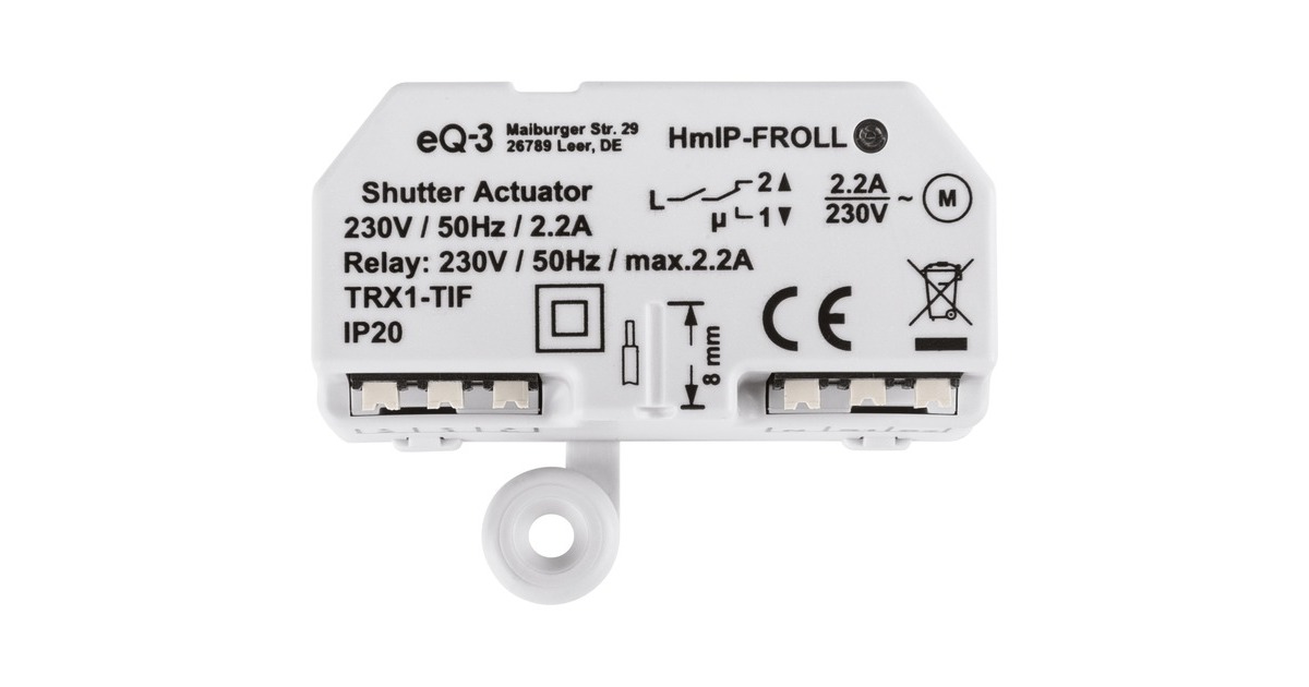 Homematic IP Smart Home Rollladenaktor Unterputz (HmIP-FROLL), Relais