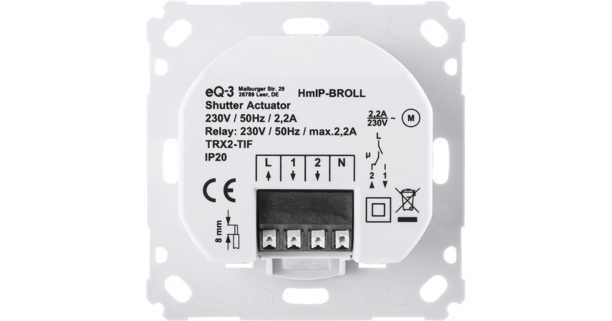 Homematic IP Smart Home Rollladenaktor für Markenschalter (HmIP-BROLL)