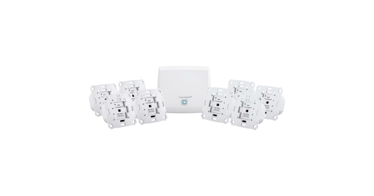 Homematic IP Starterset Rolladenaktor(Access Point (HMIP-HAP), 8x Rollladenaktor für Markenschalter (HmIP-BROLL)) Homematic IP Starterset Rolladenaktor(Access Point (HMIP-HAP), 8x Rollladenaktor für Markenschalter (HmIP-BROLL))