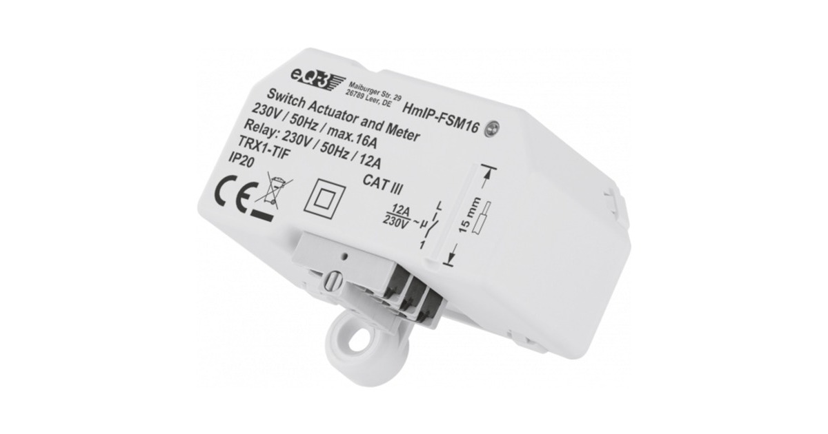 Homematic IP Unterputz-Schalt-Mess-Aktor, 16A (HmIP-FSM16), Schalter