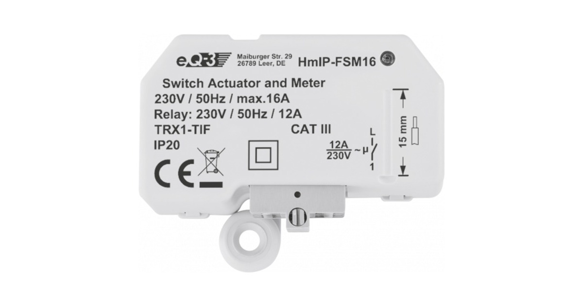 Homematic IP Unterputz-Schalt-Mess-Aktor, 16A (HmIP-FSM16), Schalter