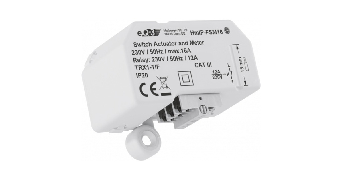 Homematic IP Unterputz-Schalt-Mess-Aktor, 16A (HmIP-FSM16), Schalter