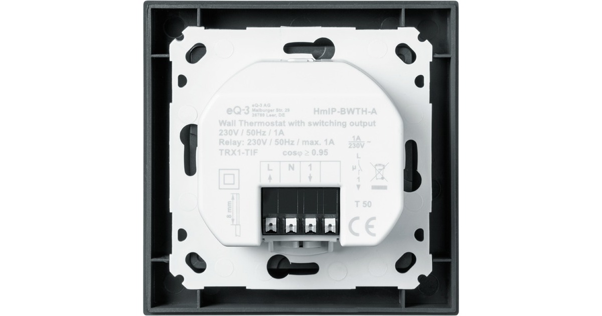 Homematic IP Wandthermostat mit Schaltausgang (HmIP-BWTH-A)(anthrazit, für Markenschalter 230V)