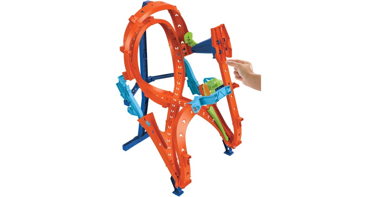 Hot Wheels Action Vertikaler 8er-Kurvensprung, Rennbahn(inkl. 1 Spielzeugauto)