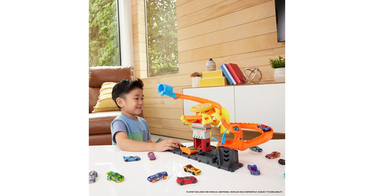 Hot Wheels City Cobra Slam Pizza Attack, Rennbahn(inkl. 1 Spielzeugauto)