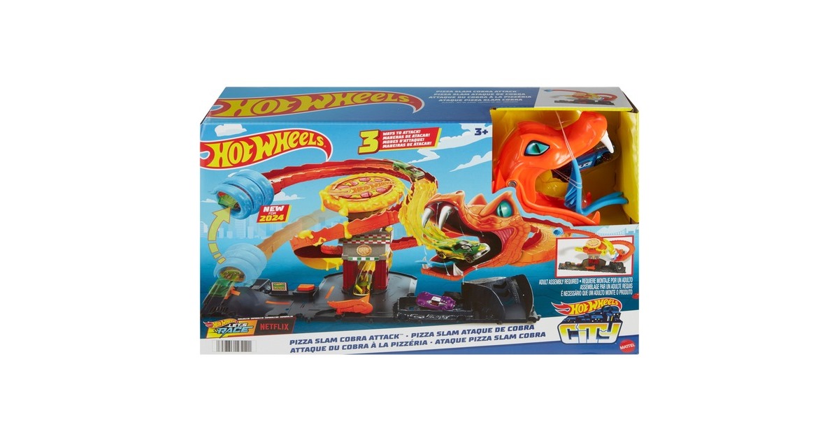 Hot Wheels City Cobra Slam Pizza Attack, Rennbahn(inkl. 1 Spielzeugauto)