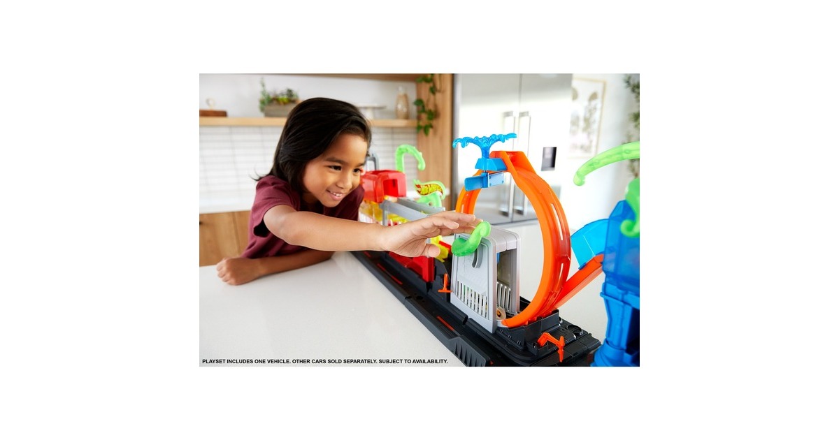 Hot Wheels City Color Reveal Ultimative Auto-Waschanlage Spielset, Spielgebäude(mehrfarbig)