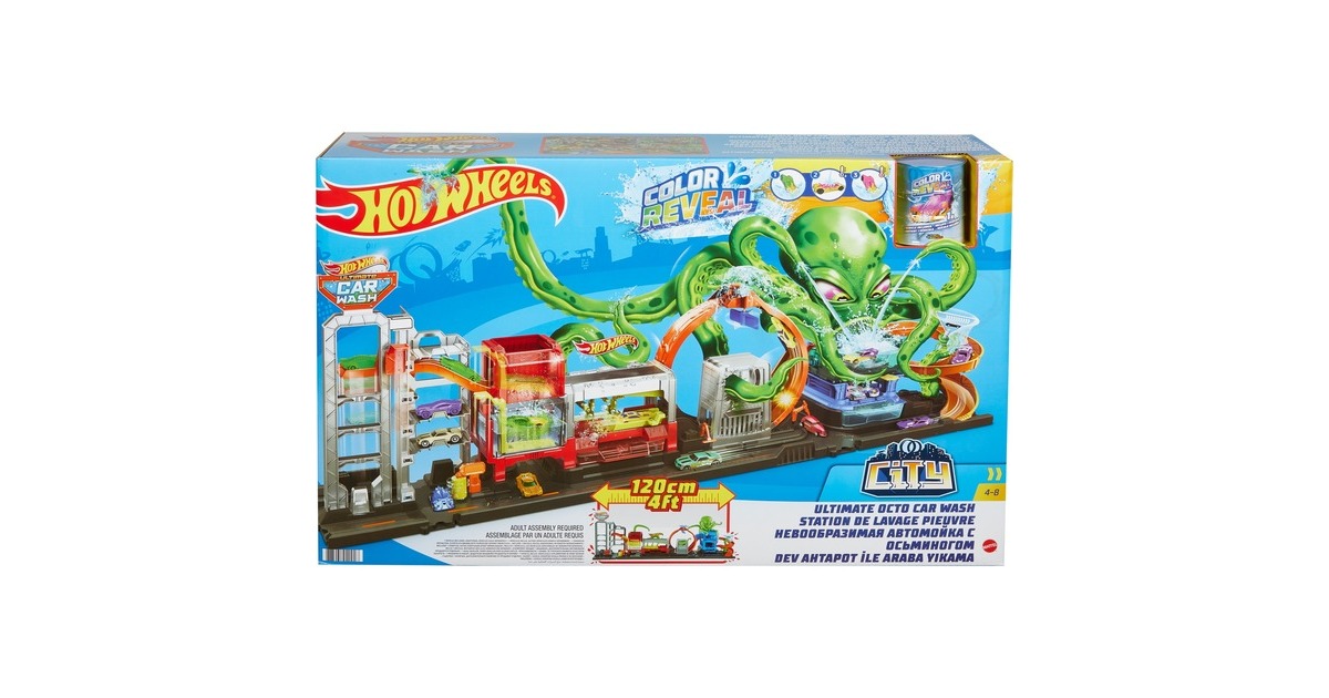 Hot Wheels City Color Reveal Ultimative Auto-Waschanlage Spielset, Spielgebäude(mehrfarbig)