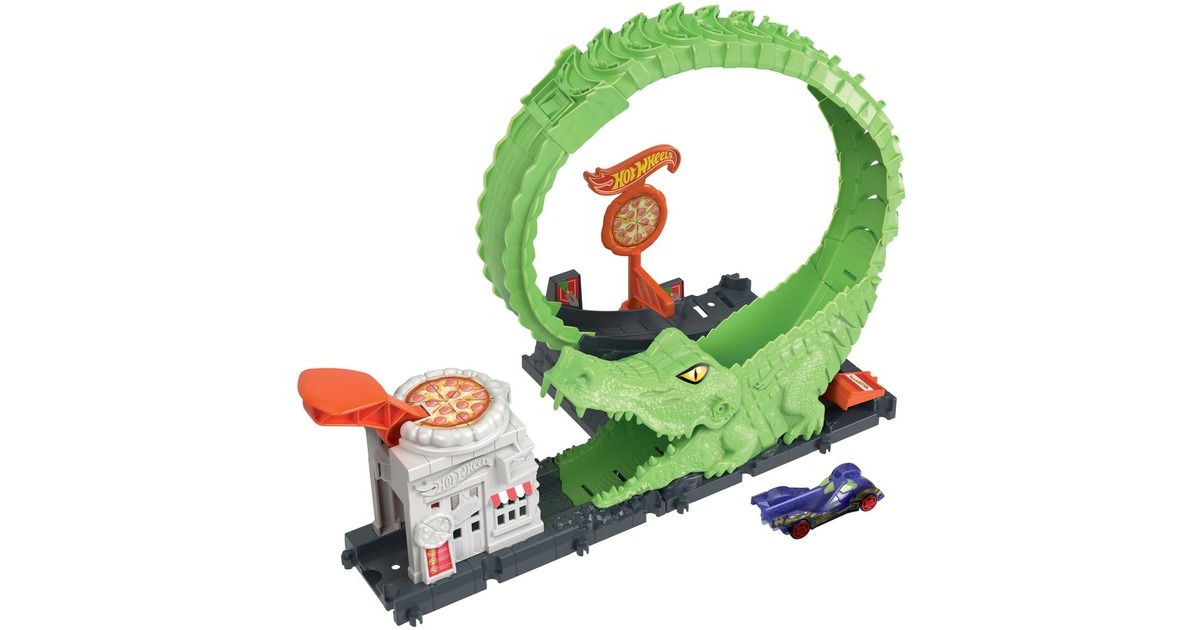 Hot Wheels City Nemesis Gator Pizza Shop, Rennbahn(inkl. 1 Spielzeugauto)
