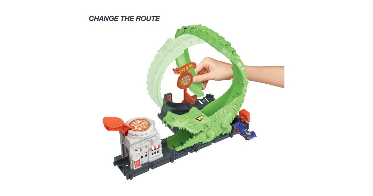 Hot Wheels City Nemesis Gator Pizza Shop, Rennbahn(inkl. 1 Spielzeugauto)