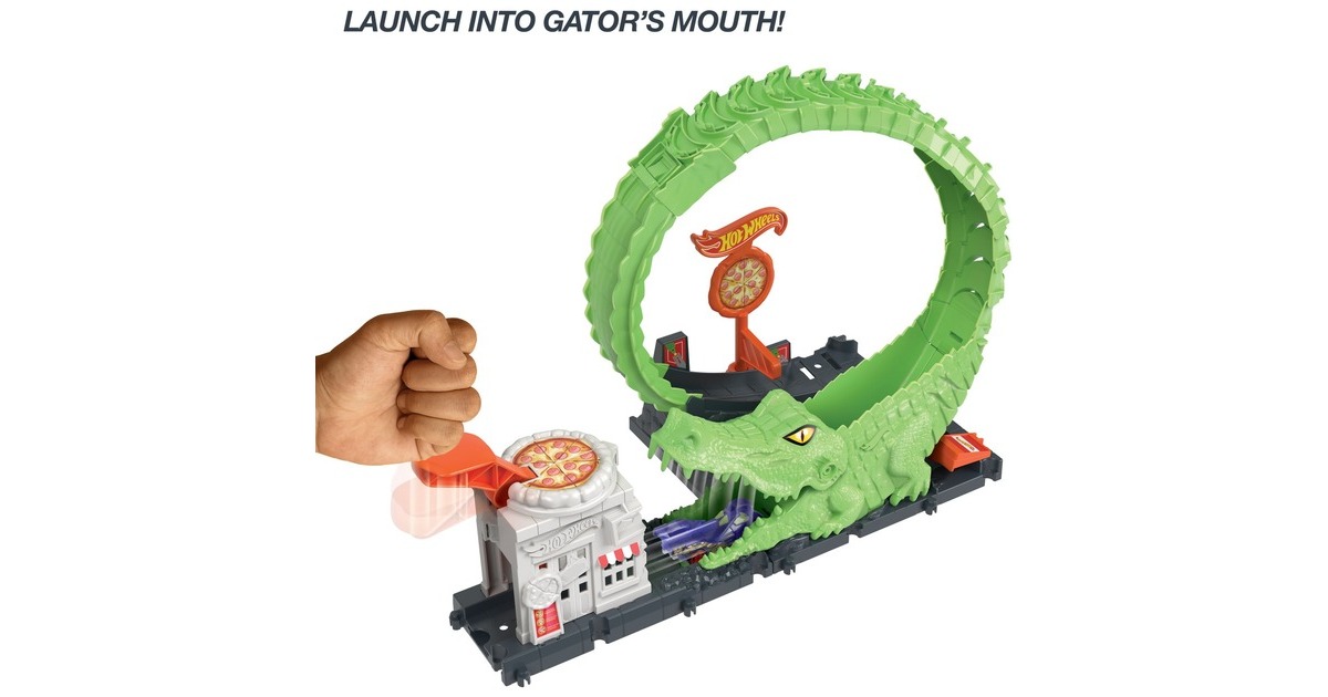 Hot Wheels City Nemesis Gator Pizza Shop, Rennbahn(inkl. 1 Spielzeugauto)