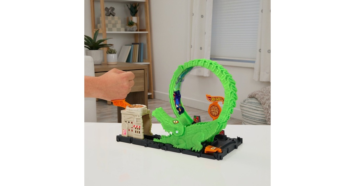 Hot Wheels City Nemesis Gator Pizza Shop, Rennbahn(inkl. 1 Spielzeugauto)