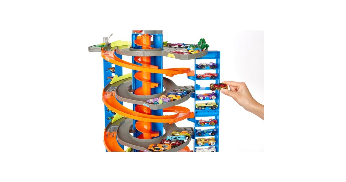 Hot Wheels City Power-Parkgarage Spielset, Spielgebäude(Inkl. Fahrzeug)