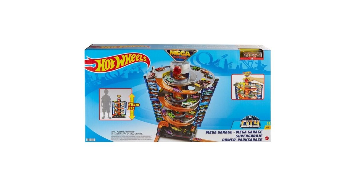 Hot Wheels City Power-Parkgarage Spielset, Spielgebäude(Inkl. Fahrzeug)