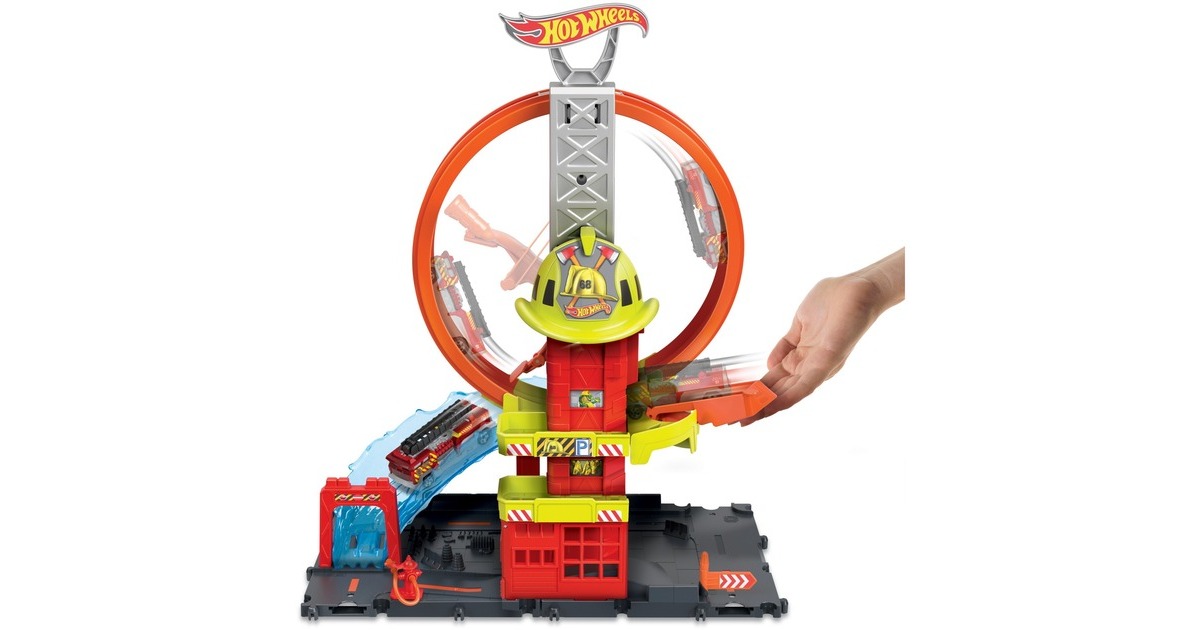Hot Wheels City Super Fire Station, Rennbahn(inkl. 1 Spielzeugauto)