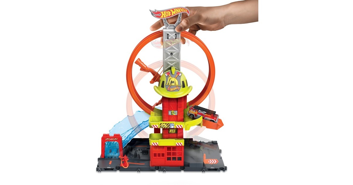 Hot Wheels City Super Fire Station, Rennbahn(inkl. 1 Spielzeugauto)