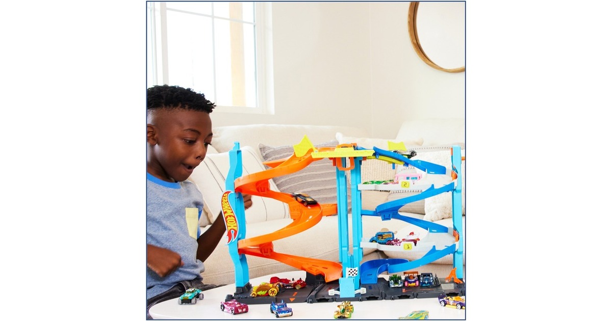 Hot Wheels City Transforming Race Tower, Rennbahn(inkl. 1 Spielzeugauto)
