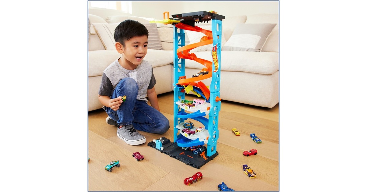Hot Wheels City Transforming Race Tower, Rennbahn(inkl. 1 Spielzeugauto)